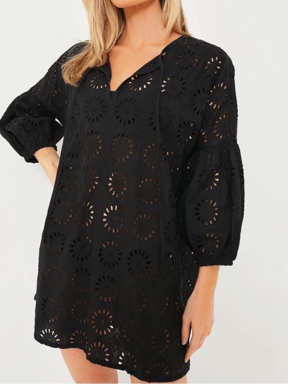 Tuckernuck Black Eyelet Cleo Mini Cover-Up Dress - Picture 3 of 10